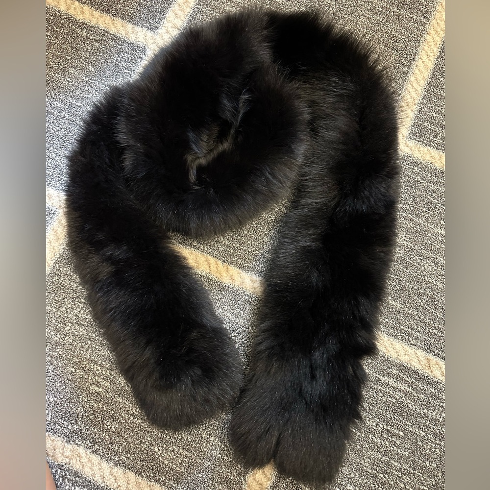 Real fox fur stole (black)